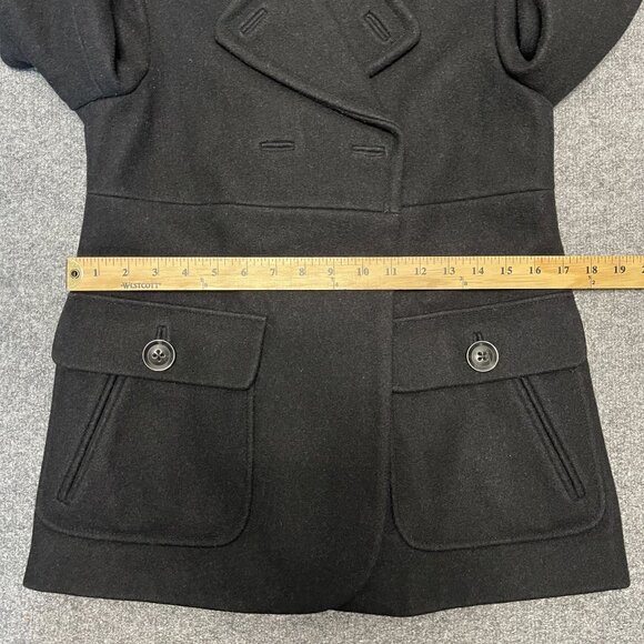 Gap Womens Black Wool Blend Peacoat Jacket Size S - Picture 7 of 7